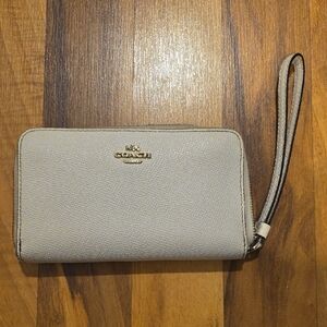 Coach Beige Wristlet Wallet